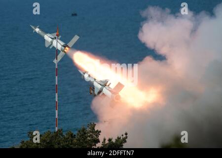 S-125 Neva/Pechora (NATO SA-3 Goa) Sowjetisches Boden-Luft-Raketensystem im Testgelände in Ustka, Polen. 8. Juni 2020 © Wojciech Strozyk / Alamy S Stockfoto