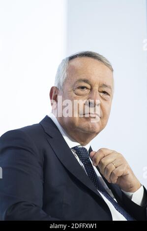 Antoine Frerot, Leiter des französischen internationalen Wasser- und Versorgungskonzerns Veolia Environnement, während einer Sitzung des MEDEF-Sommertreffens des Arbeitgeberverbands Medef im Pferdesportkomplex Longchamp in Paris am 27. August 2020. Foto von Eliot Blondt/ABACAPRESS.COM Stockfoto