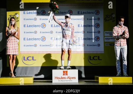 Handout. Benoit COSNEFROY (AG2R LA MONDIALE) während der 4. Etappe der Tour de France 2020, Sisteron - Orcieres-Merlette in Frankreich am 1. September 2020. Foto von Pauline Ballet/ASO via ABACAPRESS.COM Stockfoto