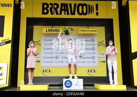 Handout. Benoit COSNEFROY (AG2R LA MONDIALE) nach der 9. Etappe der Tour de France 2020, Pau / Laruns in Pau, Frankreich am 6. September 2020. Foto von Alex Broadway/ASO via ABACAPRESS.COM Stockfoto