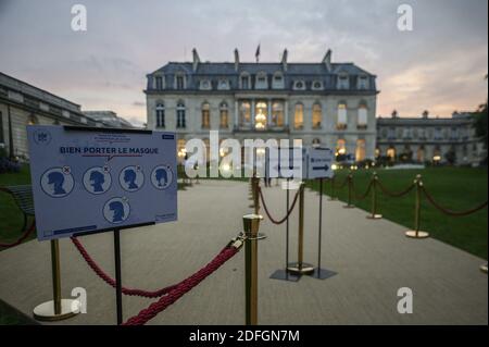 Garten des elysee-Palastes während der Europäischen Tage des Erbes ( Journées Europeennes du Patrimoine ) im Elysee-Palast in Paris, am 19. September 2020. Foto von Eliot Blondt/ABACAPRESS.COM Stockfoto
