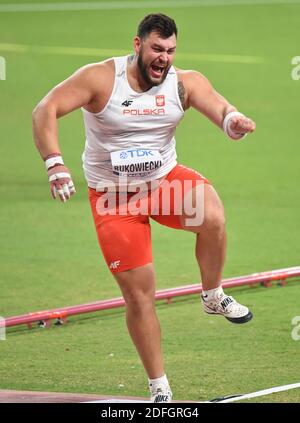 Konrad Bukowiecki (Polen). Kugelstoßen Männer Finale. IAAF Leichtathletik WM, Doha 2019 Stockfoto