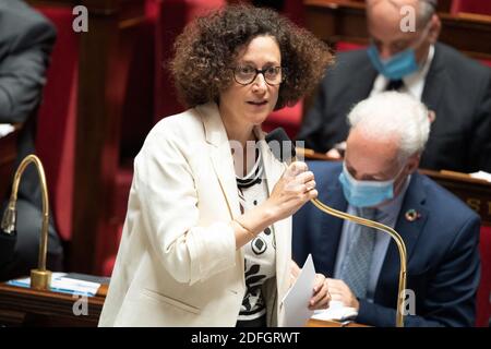 Die französische Wohnungsministerin Emmanuelle Wargon nimmt an einer Fragestunde an die Regierung an der französischen Nationalversammlung am 22. September 2020 in Paris, Frankreich, Teil. Foto von David Niviere/ABACAPRESS.COM Stockfoto