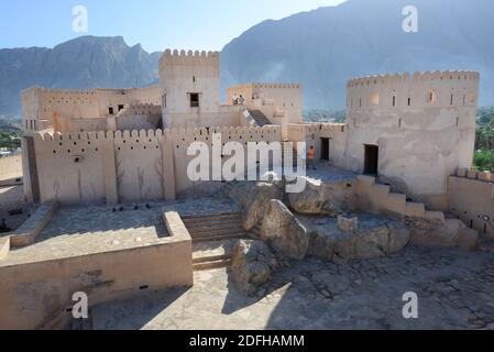 Das schöne Nakhal Fort in Oman. Stockfoto