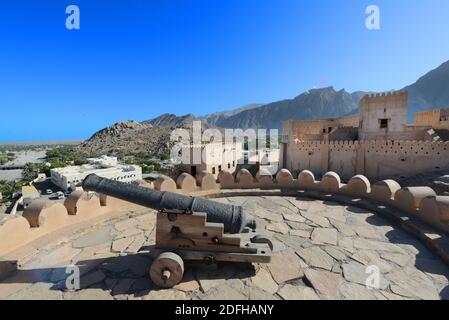 Das schöne Nakhal Fort in Oman. Stockfoto