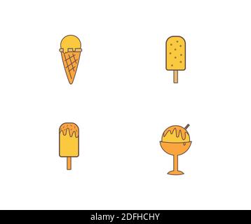 Eiscreme-Icon-Design-Set Stock Vektor
