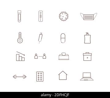 corona Icon Design Set Stock Vektor