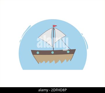 Design über Schiff Symbol Stock Vektor