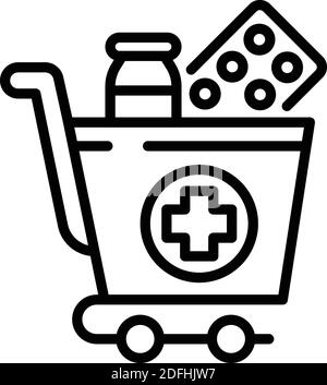 Symbol für Medikamentenwagen. Vektorsymbol für das Web-Design auf weißem Hintergrund Stock Vektor