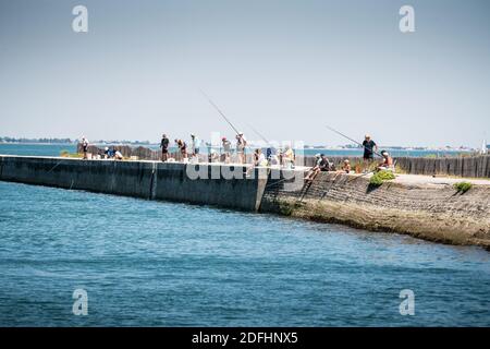 Fishermaen im Hafen von Boyardville, Insel Oleron, Frankreich, Europa. Stockfoto