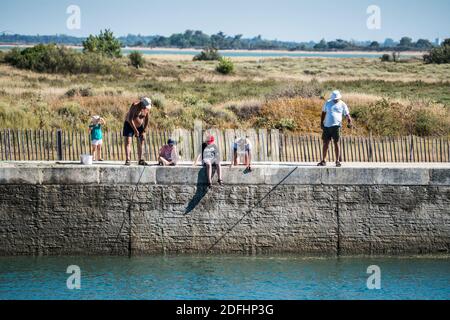 Fishermaen im Hafen von Boyardville, Insel Oleron, Frankreich, Europa. Stockfoto