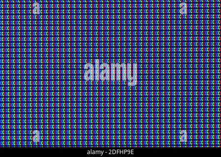 Foto von LED IPS Panel Pixel oder Monitor Bildschirm Display Panel Textur Makroansicht. Bunte LED-Bildschirm für Hintergrund und Design mit Kopierer Platz für te Stockfoto