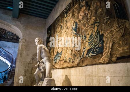 Das Innere des Schlosses von Grignan im Drome, Frankreich, Europa. Stockfoto