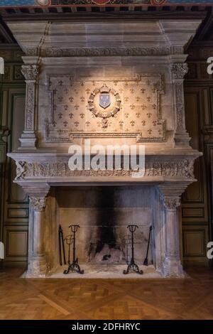 Das Innere des Schlosses von Grignan im Drome, Frankreich, Europa. Stockfoto