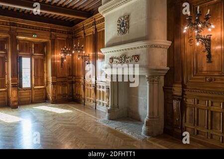 Das Innere des Schlosses von Grignan im Drome, Frankreich, Europa. Stockfoto