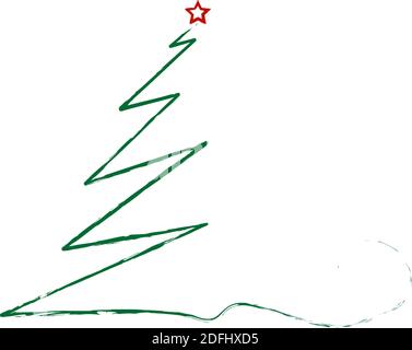 Abstrakter weihnachtsbaum, Weihnachtsdekoration, isoliert auf Weiß, Vektorgrafik Stock Vektor