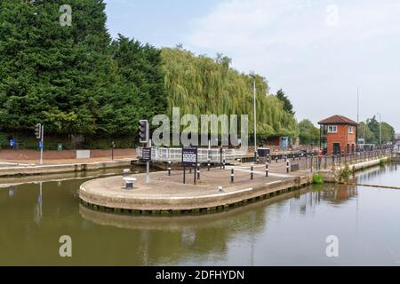 Newark Town Lock on the River Trent, Newark-on-Trent, Nottinghamshire, Großbritannien. Stockfoto