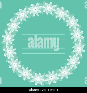 Vector grünen Blumenrahmen. Muster von runden stilisierten Inschrift Stock Vektor