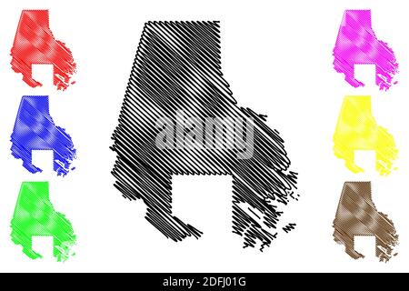 Baltimore County, Maryland (U.S.-County, Vereinigte Staaten von Amerika, USA, U.S., US) Kartenvektorillustration, Scribble Sketch Baltimore map Stock Vektor