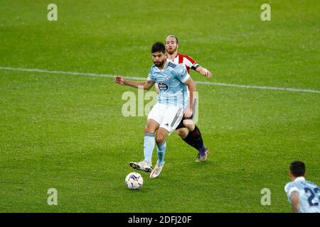 Bilbao, Spanien. Dezember 2020. Nestor Araujo (Celta) Fußball: Spanisches Spiel 'La Liga Santander' zwischen Athletic Club de Bilbao 0-2 RC Celta de Vigo im Estadio San Mames in Bilbao, Spanien. Quelle: Mutsu Kawamori/AFLO/Alamy Live News Stockfoto