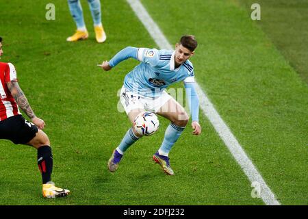 Bilbao, Spanien. Dezember 2020. Miguel Baeza (Celta) Fußball: Spanisches Spiel 'La Liga Santander' zwischen Athletic Club de Bilbao 0-2 RC Celta de Vigo im Estadio San Mames in Bilbao, Spanien. Quelle: Mutsu Kawamori/AFLO/Alamy Live News Stockfoto