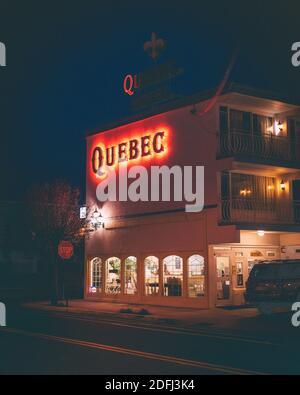 Quebec Motel bei Nacht, in Willdwood, New Jersey Stockfoto