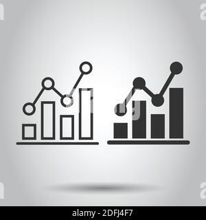 Diagramm Graph Icon im flachen Stil. Pfeil wachsen Vector Illustration auf weißem Hintergrund isoliert. Analyse Business Konzept. Stock Vektor