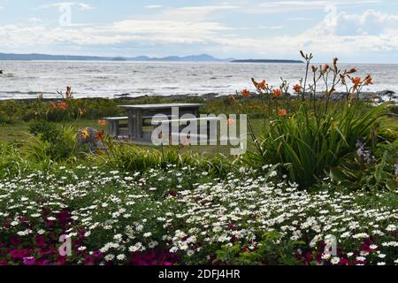 Aire de repos à Pointe-Aux-Pères, Québec Stockfoto