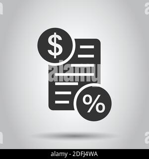 Zahlung der Steuer Symbol im flachen Stil. Budget Rechnung Vector Illustration auf weißem Hintergrund isoliert. Document Business Konzept berechnen. Stock Vektor