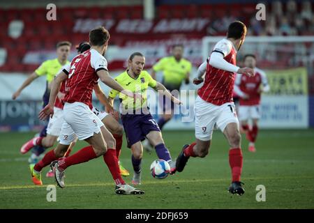 Cheltenham, Großbritannien. Dezember 2020. Matt Jay von Exeter City während des EFL Sky Bet League 2 Spiels zwischen Cheltenham Town und Exeter City im Jonny-Rocks Stadium, Cheltenham, England am 5. Dezember 2020. Foto von Dave Peters. Nur redaktionelle Verwendung, Lizenz für kommerzielle Nutzung erforderlich. Keine Verwendung bei Wetten, Spielen oder Veröffentlichungen einzelner Vereine/Vereine/Spieler. Kredit: UK Sports Pics Ltd/Alamy Live Nachrichten Stockfoto