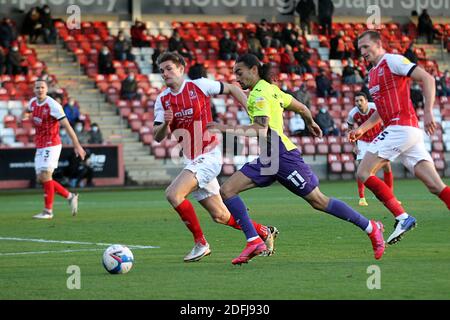 Cheltenham, Großbritannien. Dezember 2020. Randell Williams von Exeter City während des EFL Sky Bet League 2 Spiels zwischen Cheltenham Town und Exeter City im Jonny-Rocks Stadium, Cheltenham, England am 5. Dezember 2020. Foto von Dave Peters. Nur redaktionelle Verwendung, Lizenz für kommerzielle Nutzung erforderlich. Keine Verwendung bei Wetten, Spielen oder Veröffentlichungen einzelner Vereine/Vereine/Spieler. Kredit: UK Sports Pics Ltd/Alamy Live Nachrichten Stockfoto