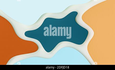 Flüssige Formen bunte abstrakte Hintergrund 3D-Rendering Illustration. Stockfoto