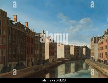 Blick auf die Goldene Biegung in der Herengracht, Gerrit Adriaensz Berckheyde, c. 1671 - 1672 Stockfoto