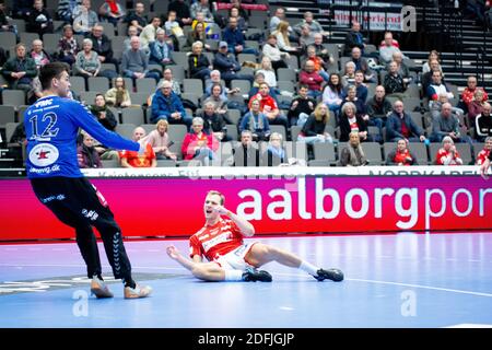 Aalborg, Dänemark. Dezember 2020. Lukas Sandell (11) von Aalborg Handball gesehen im Danish Men's Handball League Spiel zwischen Aalborg Handball und Lemvig-Thyboron Handball in der Jutlander Bank Arena in Aalborg. (Foto Kredit: Gonzales Foto/Alamy Live News Stockfoto