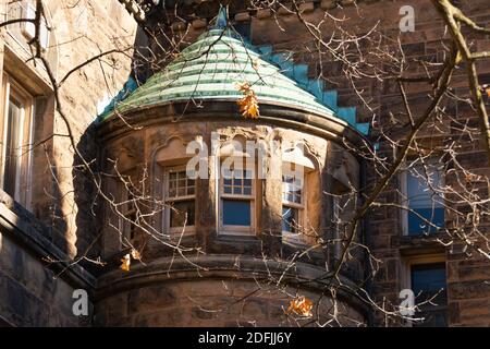 Außenansicht der alten Universität im Mittleren Westen. Urbana, Illinois. Stockfoto