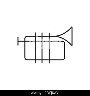 Trompete Icon Element der Musik-Symbol für mobile Konzept und Web-Apps. Thin Line Trompete Symbol kann für Web und mobile verwendet werden. Premium-Symbol auf weißem Hintergrund Stock Vektor