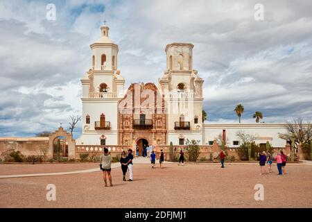 San Xavier Del Bac historische spanische Mission, Tucson, Arizona Stockfoto