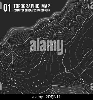 Grauen Konturen vektor Topographie. Geographische Berg Topographie Vector Illustration. Topografische Muster Textur. Karte auf dem Land vektor Gelände Stock Vektor