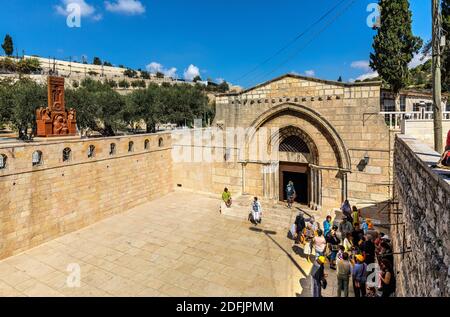 Jerusalem, Israel - 14. Oktober 2017: Kirche des Grabes der Heiligen Maria, bekannt als Grab der Jungfrau Maria, Heiligtum auf dem Ölberg im Kidron-Tal Stockfoto