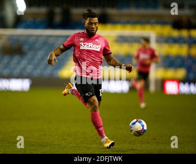 LONDON, Vereinigtes Königreich, DEZEMBER 05: Colin Kazim-Richards von Derby County während der Sky Bet Championship zwischen Millwall und Derby County im Den Stadium, London am 05. Dezember, 2020 Credit: Action Foto Sport/Alamy Live News Stockfoto