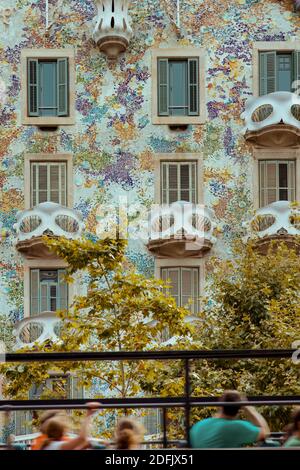 Foto mit Casa batllo in Barcelona, Spanien. Stockfoto