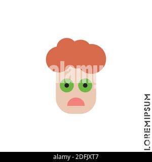 Stirnrunzeln mit offenem Mund Emoji Farbe Vektor junge, Mann Symbol. Stirnrunzeln mit offenem Mund Emoji Symbol, Vektor einfache Element Illustration von editierbaren Emoji Stock Vektor