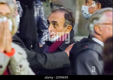 Eric Zemmour bei den Beerdigungen des französischen Autors Denis Tillinac in der Kirche Saint-Francois-Xavier am 02. Oktober 2020 in Paris, Frankreich. Foto von Nasser Berzane/ABACAPRESS.COM Stockfoto