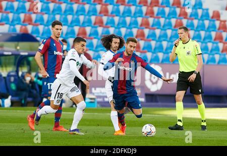 Ruben Rochina von Levante und Mauro Arambarri von Getafe während der spanischen Meisterschaft La Liga Fußball mach zwischen Levante und Getafe am 5. Dezember 2020 im Estadio Ciutat de Valencia in Valencia, Spanien - Foto Maria Jose Segovia / Spanien DPPI / DPPI / LM Stockfoto