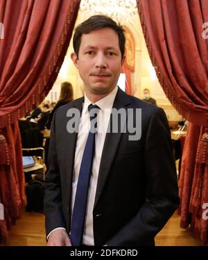 Der französische europaabgeordnete Francois-Xavier Bellamy während eines Seminars der französischen rechten Partei Les Republicains (LR) bei der Nationalversammlung in Paris am 8. Oktober 2020. Foto von Jean-Bernard/JBV News/ABACAPRESS.COM Stockfoto