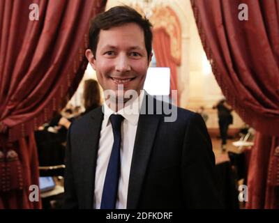 Der französische europaabgeordnete Francois-Xavier Bellamy während eines Seminars der französischen rechten Partei Les Republicains (LR) bei der Nationalversammlung in Paris am 8. Oktober 2020. Foto von Jean-Bernard/JBV News/ABACAPRESS.COM Stockfoto