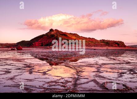 Das Headland bei Sonnenaufgang Stockfoto