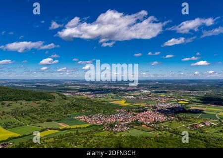 Albvorland mit Bissingen, Schwäbische Alb, Baden-Württemberg Stockfoto