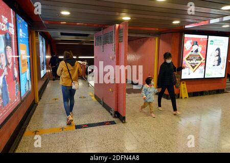 Nottor in Mong Kok Station, Hong Kong, während der Proteste 2019-20 installiert Stockfoto