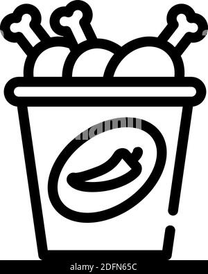 Spicy Chicken Linie Symbol Vektor Illustration schwarz Stock Vektor